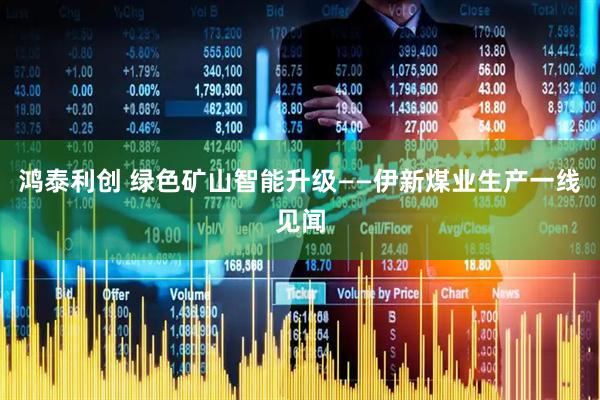 鸿泰利创 绿色矿山智能升级——伊新煤业生产一线见闻